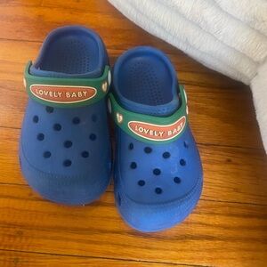Kids Blue Slippers with Fun Design